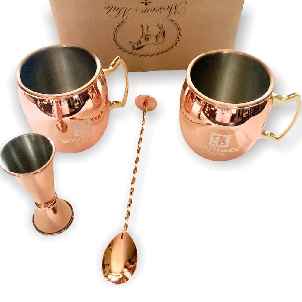 Southside Bank Moscow Mule Gift Set Rose Gold Copper